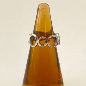 Sterling silver and cubic zirconia circle band. Size 10.